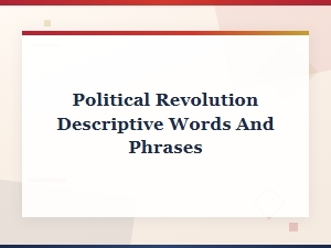 Descriptive Words and Phrases for Political Revolution